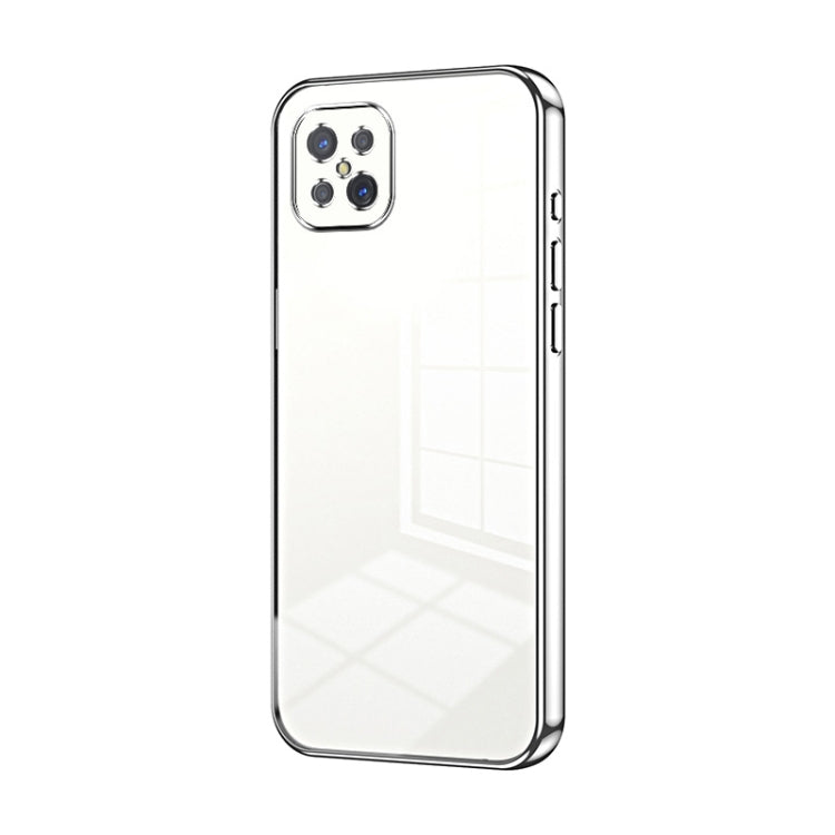 For OPPO A92s / Reno4 Z 5G Transparent Plating Fine Hole Phone Case(Silver) by buy2fix