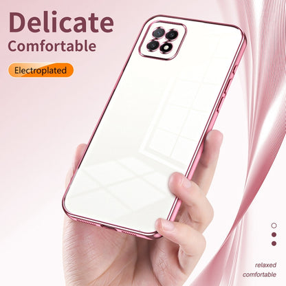 For OPPO A72 5G / A73 5G Transparent Plating Fine Hole Phone Case(Purple) by buy2fix