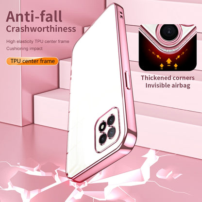For OPPO A72 5G / A73 5G Transparent Plating Fine Hole Phone Case(Pink) by buy2fix