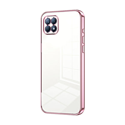 For OPPO Reno4 SE Transparent Plating Fine Hole Phone Case(Pink) by buy2fix