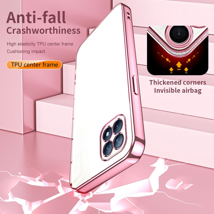 For OPPO Reno4 SE Transparent Plating Fine Hole Phone Case(Pink) by buy2fix