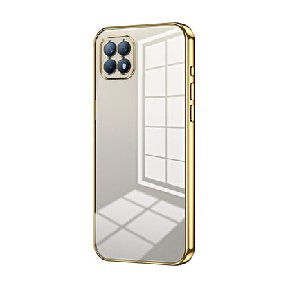 For OPPO Reno4 SE Transparent Plating Fine Hole Phone Case(Gold) by buy2fix