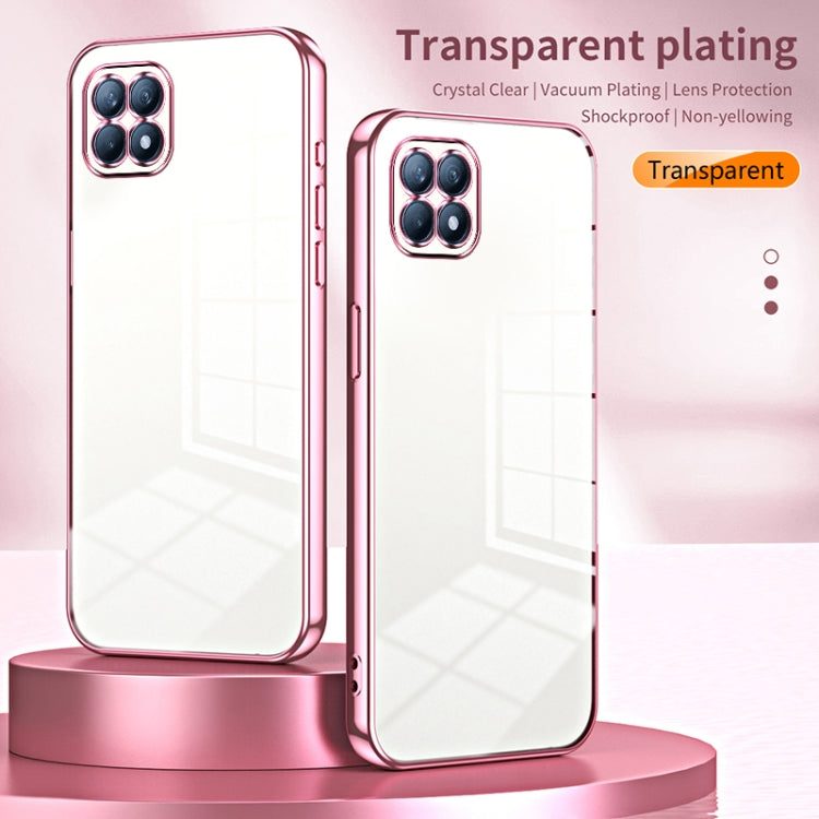 For OPPO Reno4 SE Transparent Plating Fine Hole Phone Case(Gold) by buy2fix