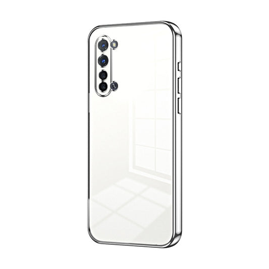For OPPO Reno3 5G / Find X2 Lite Transparent Plating Fine Hole Phone Case(Silver) by buy2fix