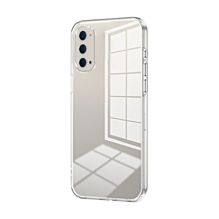 For OPPO Reno4 Transparent Plating Fine Hole Phone Case(Transparent) by buy2fix