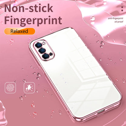 For OPPO Reno4 Transparent Plating Fine Hole Phone Case(Black) by buy2fix