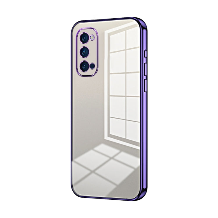 For OPPO Reno4 Pro Transparent Plating Fine Hole Phone Case(Purple) by buy2fix