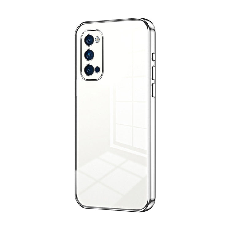 For OPPO Reno4 Pro Transparent Plating Fine Hole Phone Case(Silver) by buy2fix