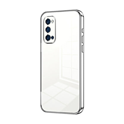 For OPPO Reno4 Pro Transparent Plating Fine Hole Phone Case(Silver) by buy2fix