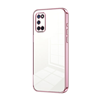 For OPPO A52 / A72 / A92 Transparent Plating Fine Hole Phone Case(Pink) by buy2fix