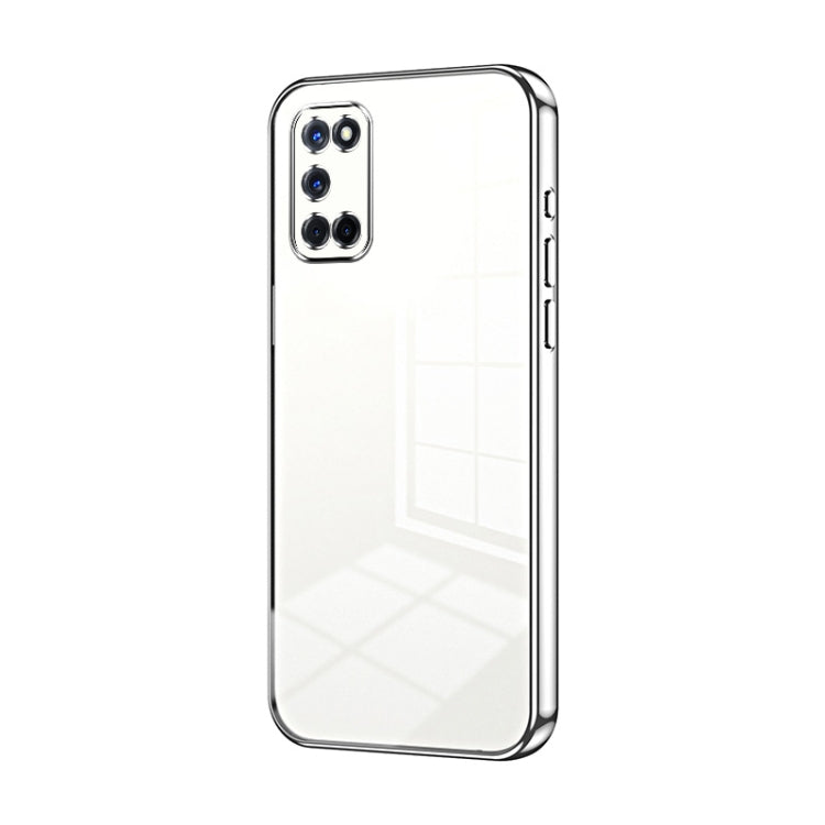 For OPPO A52 / A72 / A92 Transparent Plating Fine Hole Phone Case(Silver) by buy2fix