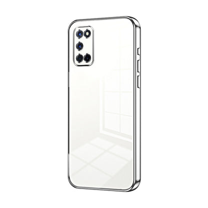 For OPPO A52 / A72 / A92 Transparent Plating Fine Hole Phone Case(Silver) by buy2fix