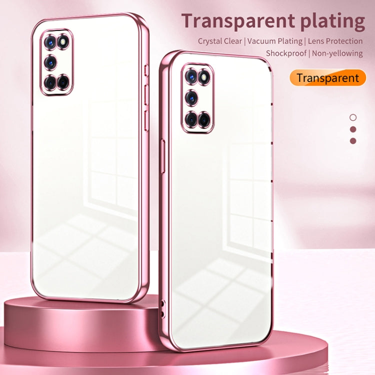 For OPPO A52 / A72 / A92 Transparent Plating Fine Hole Phone Case(Silver) by buy2fix