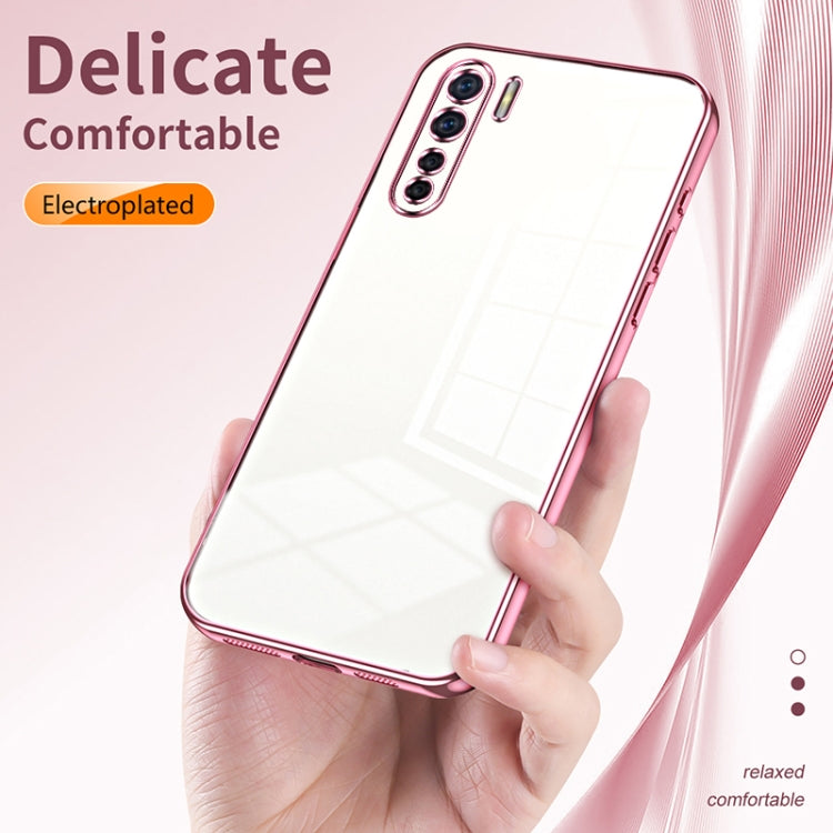 For OPPO Reno3 4G / F15 / A91 Transparent Plating Fine Hole Phone Case(Transparent) by buy2fix
