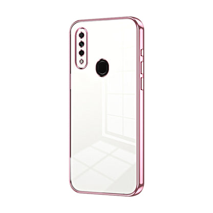 For OPPO A8 / A31 2020 Transparent Plating Fine Hole Phone Case(Pink) by buy2fix