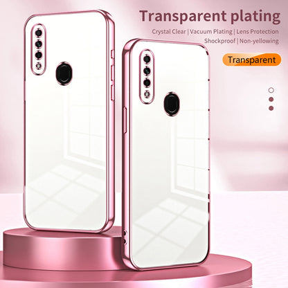 For OPPO A8 / A31 2020 Transparent Plating Fine Hole Phone Case(Pink) by buy2fix