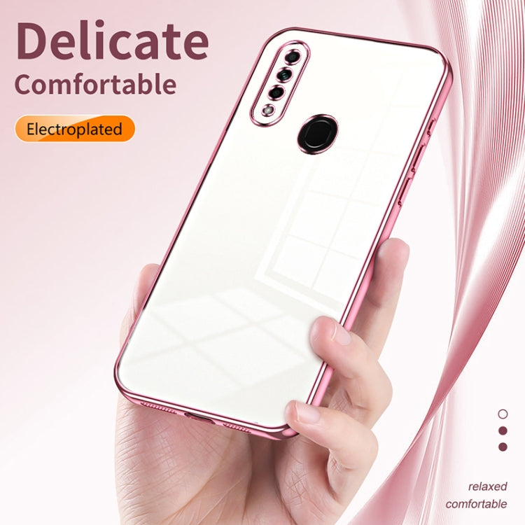 For OPPO A8 / A31 2020 Transparent Plating Fine Hole Phone Case(Pink) by buy2fix
