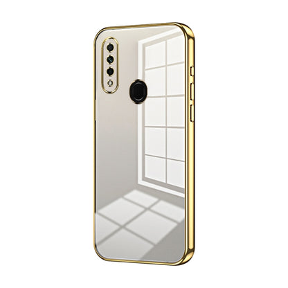 For OPPO A8 / A31 2020 Transparent Plating Fine Hole Phone Case(Gold) by buy2fix