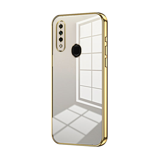 For OPPO A8 / A31 2020 Transparent Plating Fine Hole Phone Case(Gold) by buy2fix