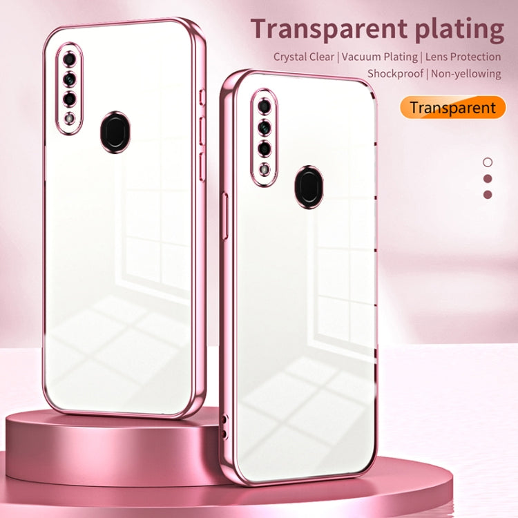 For OPPO A8 / A31 2020 Transparent Plating Fine Hole Phone Case(Transparent) by buy2fix
