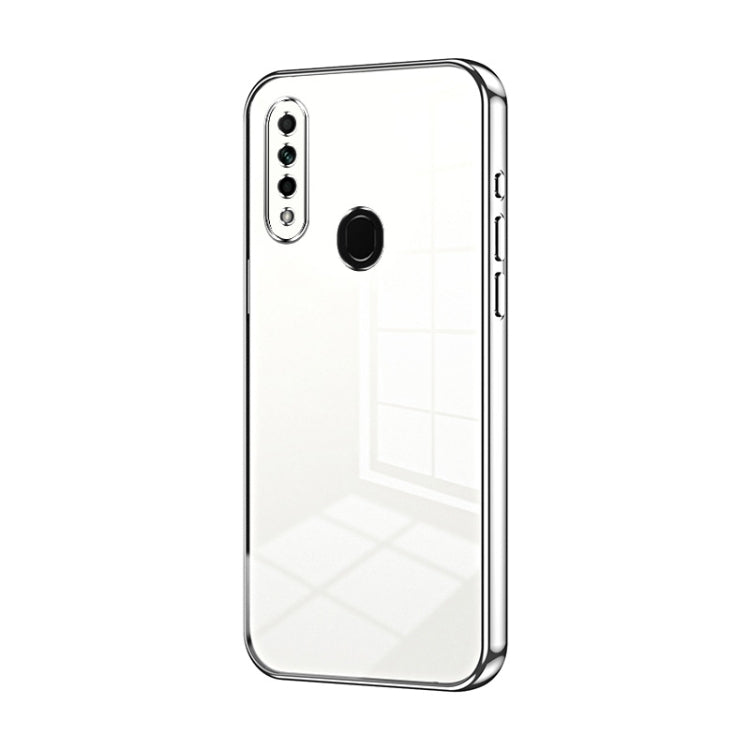 For OPPO A8 / A31 2020 Transparent Plating Fine Hole Phone Case(Silver) by buy2fix