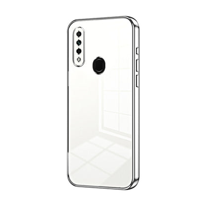 For OPPO A8 / A31 2020 Transparent Plating Fine Hole Phone Case(Silver) by buy2fix