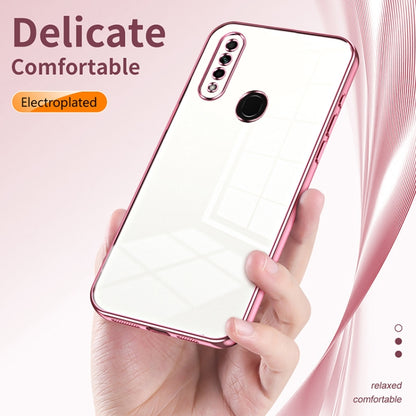 For OPPO A8 / A31 2020 Transparent Plating Fine Hole Phone Case(Silver) by buy2fix