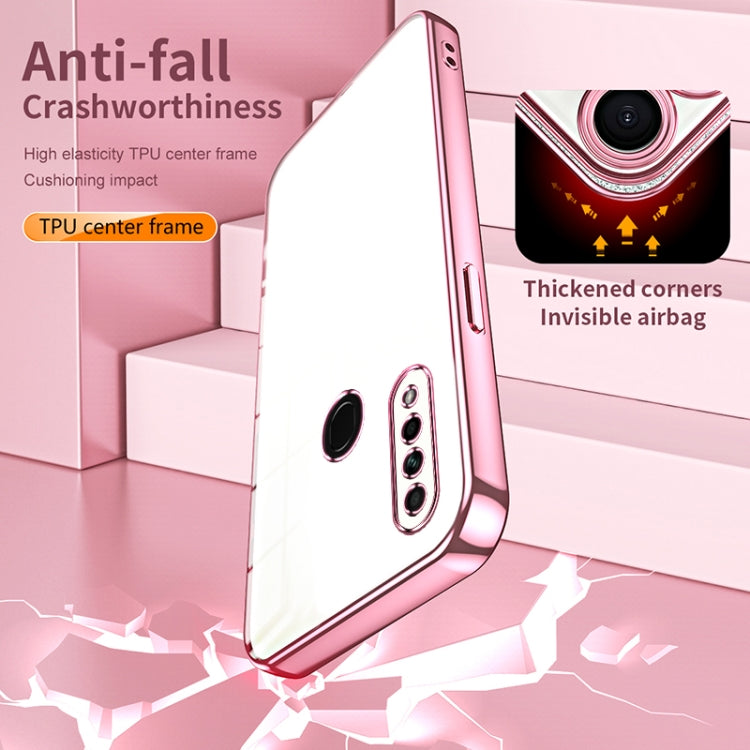 For OPPO A8 / A31 2020 Transparent Plating Fine Hole Phone Case(Silver) by buy2fix