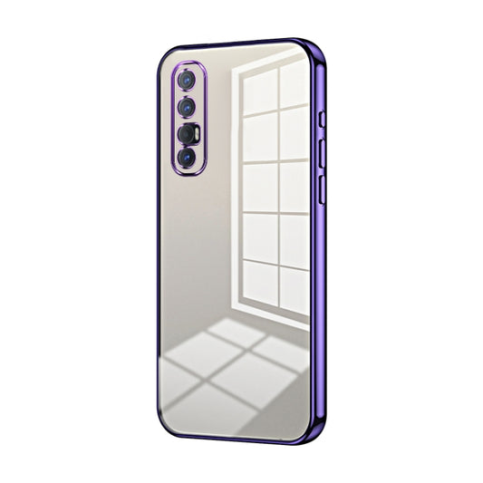 For OPPO Reno3 Pro Transparent Plating Fine Hole Phone Case(Purple) by buy2fix