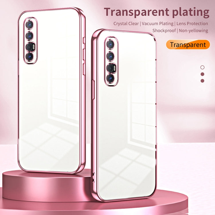 For OPPO Reno3 Pro Transparent Plating Fine Hole Phone Case(Green) by buy2fix