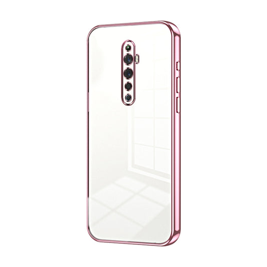 For OPPO Reno2 Z / Reno2 F Transparent Plating Fine Hole Phone Case(Pink) by buy2fix
