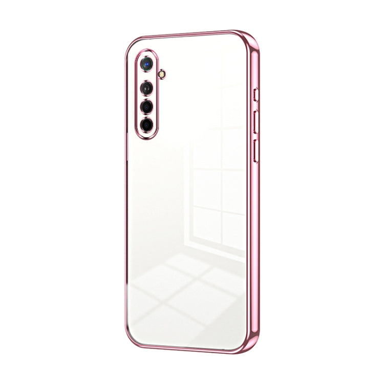 For OPPO K5 / Realme XT/XT 730G Transparent Plating Fine Hole Phone Case(Pink) by buy2fix