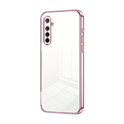 For OPPO K5 / Realme XT/XT 730G Transparent Plating Fine Hole Phone Case(Pink) by buy2fix
