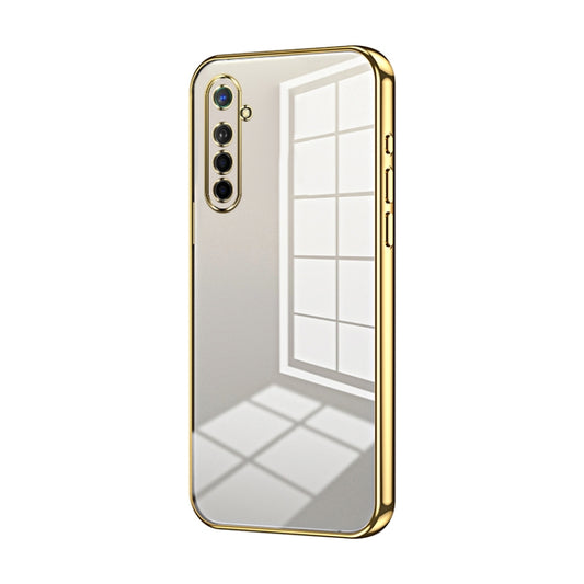 For OPPO K5 / Realme XT/XT 730G Transparent Plating Fine Hole Phone Case(Gold) by buy2fix