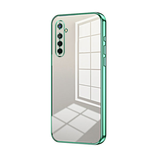 For OPPO K5 / Realme XT/XT 730G Transparent Plating Fine Hole Phone Case(Green) by buy2fix