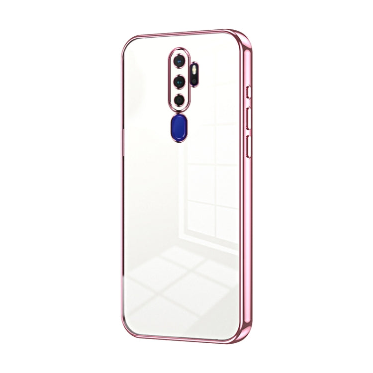 For OPPO A11x / A9 2020 Transparent Plating Fine Hole Phone Case(Pink) by buy2fix