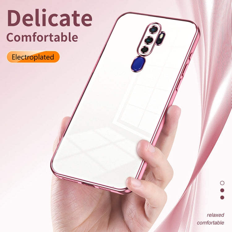 For OPPO A11x / A9 2020 Transparent Plating Fine Hole Phone Case(Pink) by buy2fix