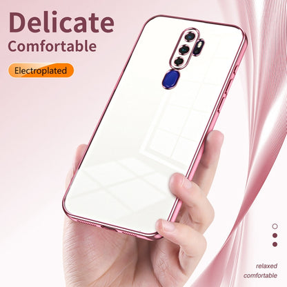 For OPPO A11x / A9 2020 Transparent Plating Fine Hole Phone Case(Pink) by buy2fix