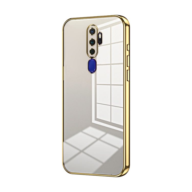 For OPPO A11x / A9 2020 Transparent Plating Fine Hole Phone Case(Gold) by buy2fix