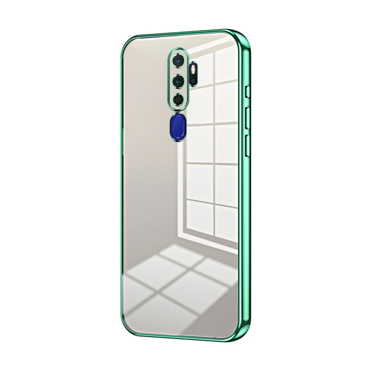 For OPPO A11x / A9 2020 Transparent Plating Fine Hole Phone Case(Green) by buy2fix