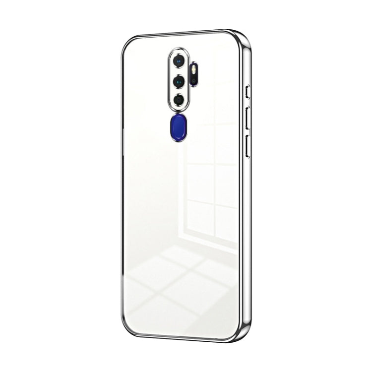 For OPPO A11x / A9 2020 Transparent Plating Fine Hole Phone Case(Silver) by buy2fix