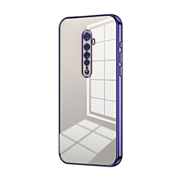 For OPPO Reno2 Transparent Plating Fine Hole Phone Case(Purple) by buy2fix
