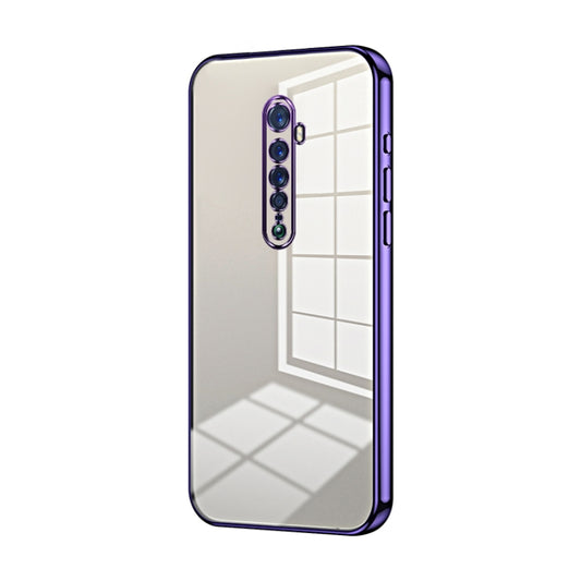 For OPPO Reno2 Transparent Plating Fine Hole Phone Case(Purple) by buy2fix