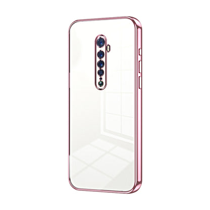 For OPPO Reno2 Transparent Plating Fine Hole Phone Case(Pink) by buy2fix