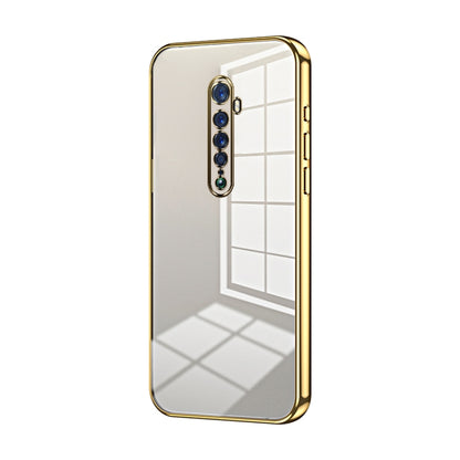 For OPPO Reno2 Transparent Plating Fine Hole Phone Case(Gold) by buy2fix