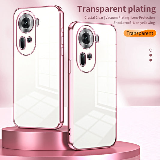 For OPPO Reno11 Global Transparent Plating Fine Hole Phone Case(Gold) - Reno11 Cases by buy2fix | Online Shopping UK | buy2fix