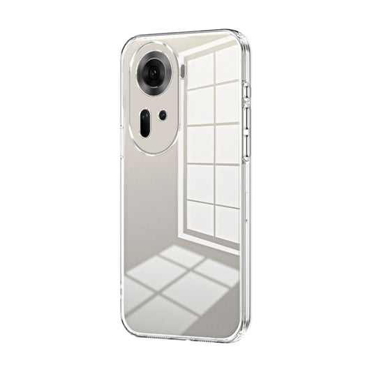 For OPPO Reno11 Global Transparent Plating Fine Hole Phone Case(Transparent) - OPPO Cases by buy2fix | Online Shopping UK | buy2fix