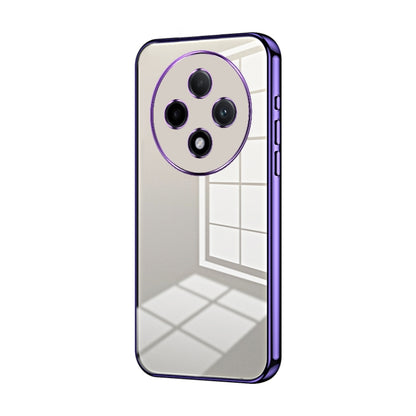 For OPPO A3 Pro Transparent Plating Fine Hole Phone Case(Purple) by buy2fix