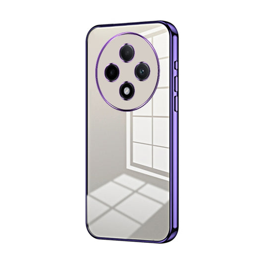 For OPPO A3 Pro Transparent Plating Fine Hole Phone Case(Purple) by buy2fix