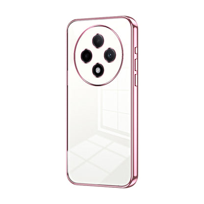 For OPPO A3 Pro Transparent Plating Fine Hole Phone Case(Pink) by buy2fix